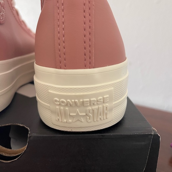 NWT Women's Converse Lift Hi leather sneakers with sherpa inside - Pink -A04256C - Picture 6 of 10